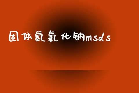固体氢氧化钠msds (https://huagong.lansai.wang/) msds 第1张