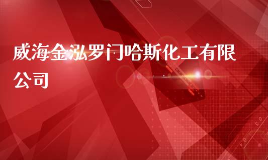 威海金泓罗门哈斯化工有限公司 (https://huagong.lansai.wang/) 化工行情 第1张