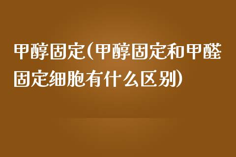 甲醇固定(甲醇固定和甲醛固定细胞有什么区别) (https://huagong.lansai.wang/) 甲醇 第1张