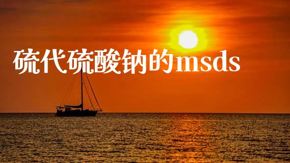 硫代硫酸钠的msds (https://huagong.lansai.wang/) msds 第1张