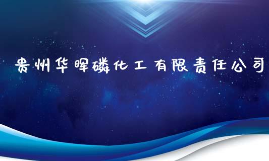 贵州华晖磷化工有限责任公司 (https://huagong.lansai.wang/) 化工行情 第1张