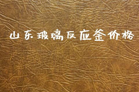 山东玻璃反应釜价格 (https://huagong.lansai.wang/) 化工价格 第1张