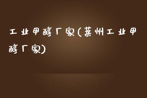 工业甲醇厂家(莱州工业甲醇厂家) (https://huagong.lansai.wang/) 甲醇 第1张