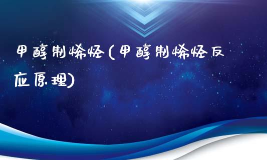 甲醇制烯烃(甲醇制烯烃反应原理) (https://huagong.lansai.wang/) 甲醇 第1张
