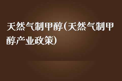 天然气制甲醇(天然气制甲醇产业政策) (https://huagong.lansai.wang/) 甲醇 第1张