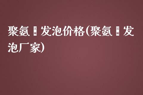 聚氨酯发泡价格(聚氨酯发泡厂家) (https://huagong.lansai.wang/) 化工价格 第1张