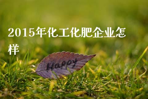 2015年化工化肥企业怎样 (https://huagong.lansai.wang/) 化工行情 第1张