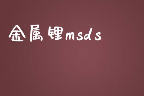金属锂msds (https://huagong.lansai.wang/) msds 第1张