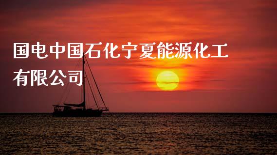 国电中国石化宁夏能源化工有限公司 (https://huagong.lansai.wang/) 化工行情 第1张