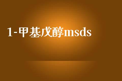 1-甲基戊醇msds (https://huagong.lansai.wang/) 甲基化工 第1张