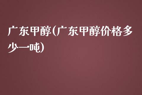 广东甲醇(广东甲醇价格多少一吨) (https://huagong.lansai.wang/) 甲醇 第1张