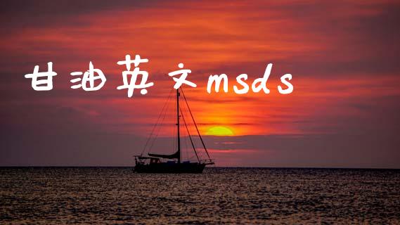 甘油英文msds (https://huagong.lansai.wang/) msds 第1张