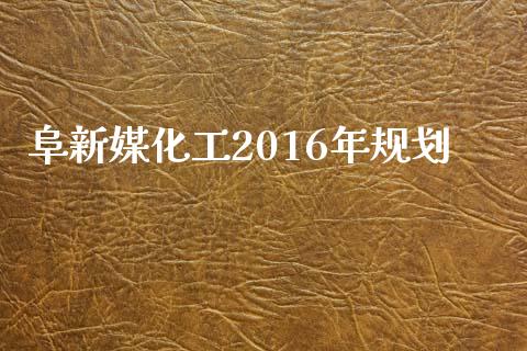 阜新媒化工2016年规划 (https://huagong.lansai.wang/) 化工行情 第1张