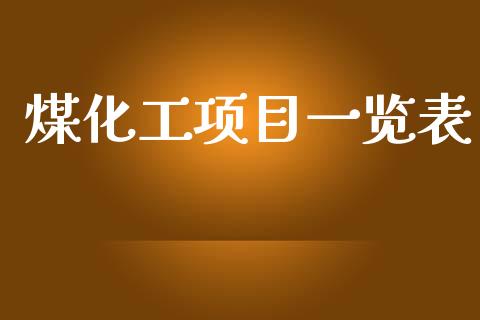 煤化工项目一览表 (https://huagong.lansai.wang/) 化工行情 第1张