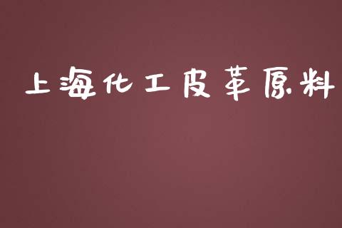 上海化工皮革原料 (https://huagong.lansai.wang/) 化工行情 第1张