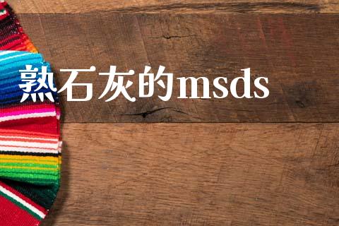 熟石灰的msds (https://huagong.lansai.wang/) msds 第1张